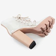 Load image into Gallery viewer, Lace Up Transparent Ankle Boots