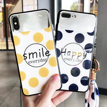 Load image into Gallery viewer, Smile and Happy Polka Dots Case with Mirror - 2 Colors Available