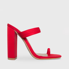 Load image into Gallery viewer, NEON RED LYCRA TOE LOOP MULES