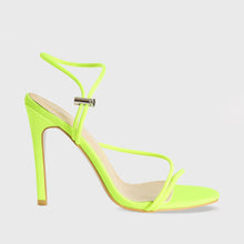 Load image into Gallery viewer, CHERRY NEON GREEN STRAPPY TOGGLE HEELS