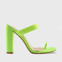 Load image into Gallery viewer, NEON GREEN LYCRA TOE LOOP MULES