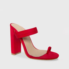 Load image into Gallery viewer, NEON RED LYCRA TOE LOOP MULES