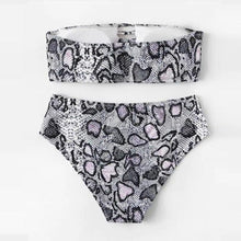 Load image into Gallery viewer, Women High Cut Bandeau Strapless Swimsuits Bikini Set