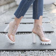 Load image into Gallery viewer, Lace Up Transparent Ankle Boots