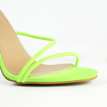Load image into Gallery viewer, CHERRY NEON GREEN STRAPPY TOGGLE HEELS