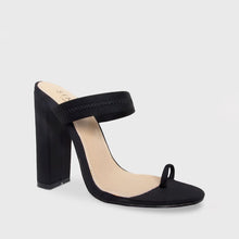 Load image into Gallery viewer, NEON BLACK LYCRA TOE LOOP MULES