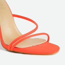 Load image into Gallery viewer, CHERRY NEON ORANGE STRAPPY TOGGLE HEELS