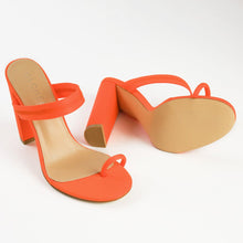 Load image into Gallery viewer, NEON ORANGE LYCRA TOE LOOP MULES