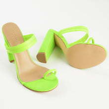 Load image into Gallery viewer, NEON GREEN LYCRA TOE LOOP MULES
