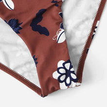 Load image into Gallery viewer, Women High Cut Bandeau Strapless Swimsuits Bikini Set - Brown