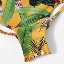 Load image into Gallery viewer, Women High Cut Bandeau Strapless Swimsuits Bikini Set - Yellow