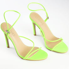 Load image into Gallery viewer, CHERRY NEON GREEN STRAPPY TOGGLE HEELS