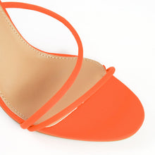 Load image into Gallery viewer, CHERRY NEON ORANGE STRAPPY TOGGLE HEELS