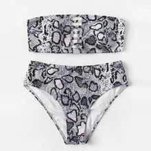 Load image into Gallery viewer, Women High Cut Bandeau Strapless Swimsuits Bikini Set