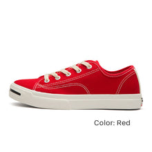 Load image into Gallery viewer, Low-top Canvas Sneaker - White/Black/Red