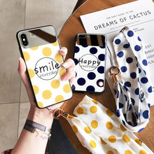 Load image into Gallery viewer, Smile and Happy Polka Dots Case with Mirror - 2 Colors Available