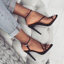 Load image into Gallery viewer, CHERRY BLACK STRAPPY TOGGLE HEELS