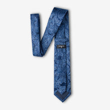 Load image into Gallery viewer, Storybrook Denim Paisley Skinny Tie - 100% Silk