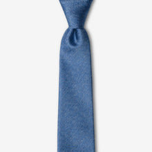 Load image into Gallery viewer, Ryan Denim Solid Skinny Tie - 100% Silk