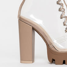 Load image into Gallery viewer, Lace Up Transparent Ankle Boots