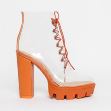 Load image into Gallery viewer, Lace Up Transparent Ankle Boots