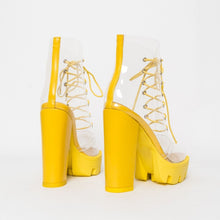 Load image into Gallery viewer, Lace Up Transparent Ankle Boots