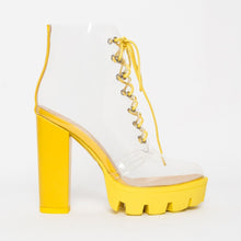 Load image into Gallery viewer, Lace Up Transparent Ankle Boots